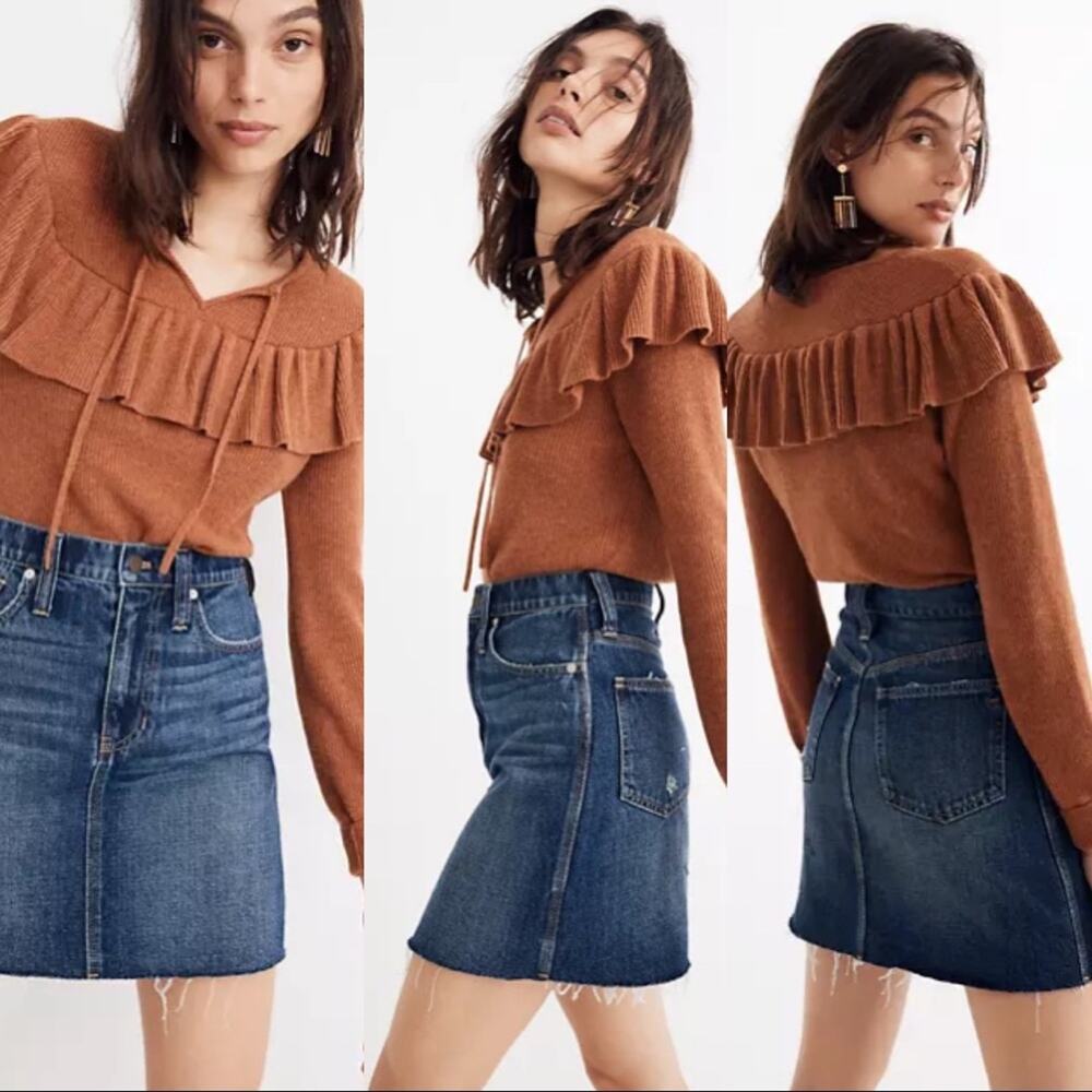 5/$30 Madewell Rigid Denim Straight Mini Skirt Sz 36